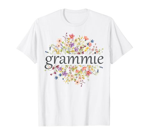 PRICES MAY VARY. This cute women's wildflower floral for grandma design contains a blooming flowers graphic with the text: grammie. Makes a cute Mother's Day for grandma idea or new grandma pregnancy announcement idea for her! CLICK OUR BRAND for more Mother's Day for grandma variations of this floral wildflower design and grab one for the whole family! Lightweight, Classic fit, Double-needle sleeve and bottom hem Mothers Day For Grandma, Grandma Pregnancy Announcement, Grandma Design, Wildflower Design, Flowers Graphic, New Grandma, Flower Graphic, Blooming Flowers, Grandma Gifts