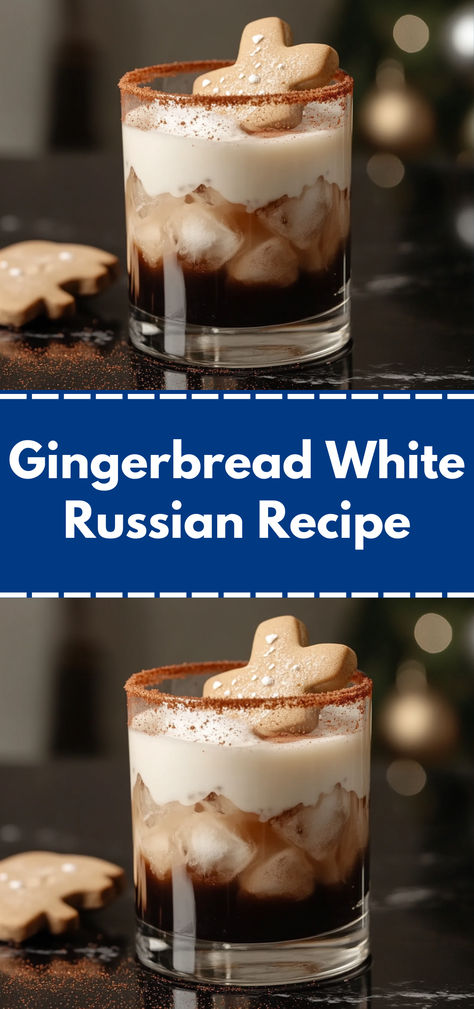 Gingerbread White Russian Recipe Gingerbread White Russian, Gingerbread Cocktail Recipes, Christmas White Russian, Gingerbread Cocktail, White Russian Drink, White Russian Recipe, Orange Simple Syrup, White Russian Recipes, White Russian Cocktail