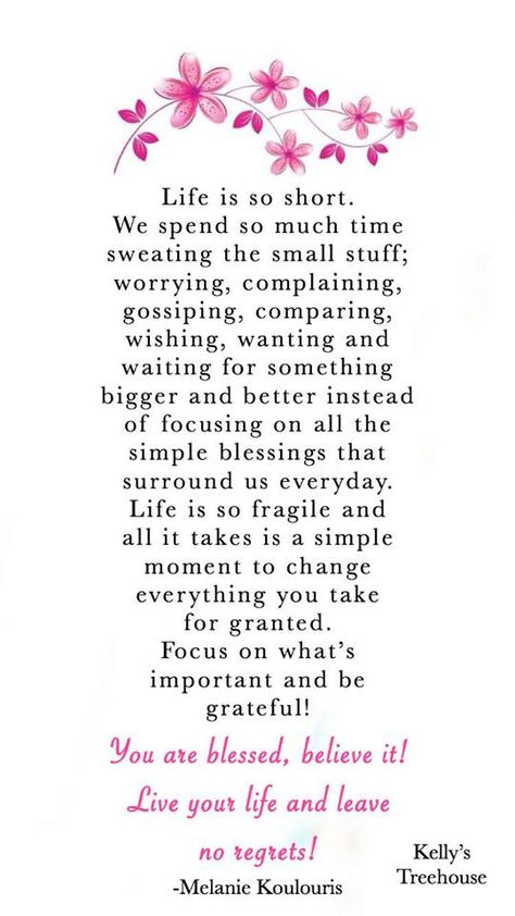 Life is so short. We spend so much time sweating the small stuff; worrying, complaining, gossiping, comparing, wishing, wanting and waiting for something bigger & better instead of focusing on all the simple blessings that surround us everyday. Life is so fragile & all it takes is a simple moment to change everything you take for granted. Focus on what's important & be grateful. Stop Complaining Quotes, Complaining Quotes, Life Is So Short, Simplified Life, Life Affirmation, Life Is Too Short Quotes, Irish Quotes, Positive Motivation, You Are Blessed