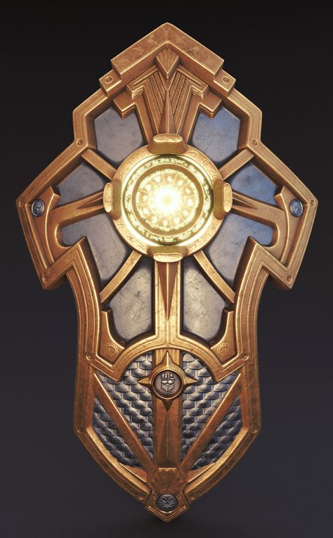 ArtStation - Sunsoul Shield Fantasy Shield Art, Gold Armor, Knight Shield, Medieval Shields, Armor Tattoo, Light Shield, D D Items, Arm Art, Boboiboy Anime