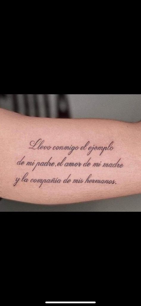 Latin Tattoo Quotes Woman, Spanish Cursive Tattoo, Spanish Sayings Tattoos, Spanish Tattoos Words Meaningful, Tattoo Quotes In Spanish, Spanish Quotes Tattoos, Name Tattoos On Arm, Quotes In Spanish, Spanish Tattoos