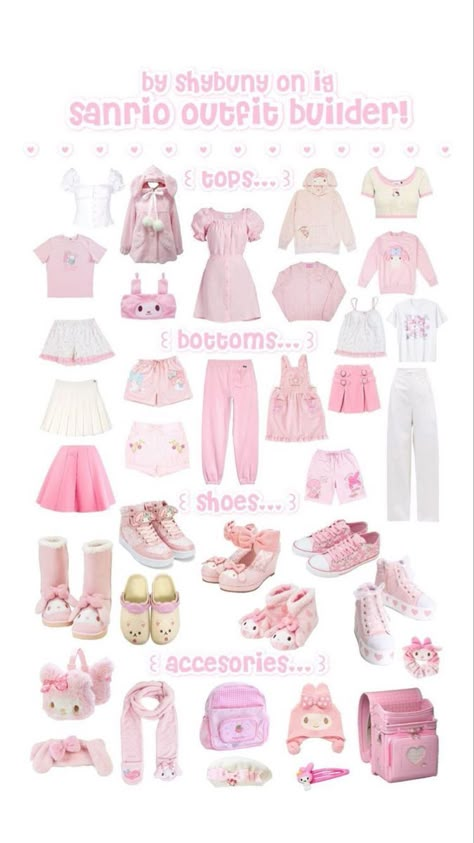 Sanrio Outfits, Kawaii Outfit Ideas, Pink Clothes, 일본 패션, Clothes And Shoes, Kawaii Fashion Outfits, Little Outfits, Fashion Board, J Fashion