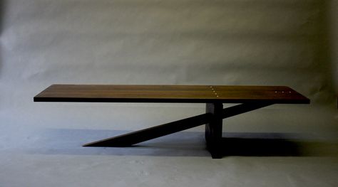 Cantilever Table Revisited...in walnut. Cantilever Table Design, Massive Wood Table, Cantilever Table, Man Back, Resin And Wood Diy, Metal Furniture Design, Office Furniture Design, Cabinetry Design, Steel Table