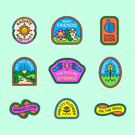 Some new stuff in the works. . . . . . #illustration #design #sticker #badgedesign #stickers #stickersheet | Instagram Marketing Freelance, Web Design Typography, Mountain Illustration, Summer Camps For Kids, Kids App, Design Sticker, Badge Design, New Stuff, Freelance Graphic Design