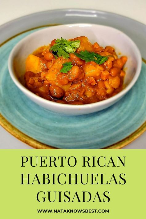 Puerto Rican Habichuelas Guisadas Puerto Rican Red Beans, Puerto Rican Beans, Ham And Potatoes, Spanish Beans, Ham Potatoes, Habichuelas Guisadas, Red Beans Recipe, Rice And Beans Recipe, Puerto Rican Dishes