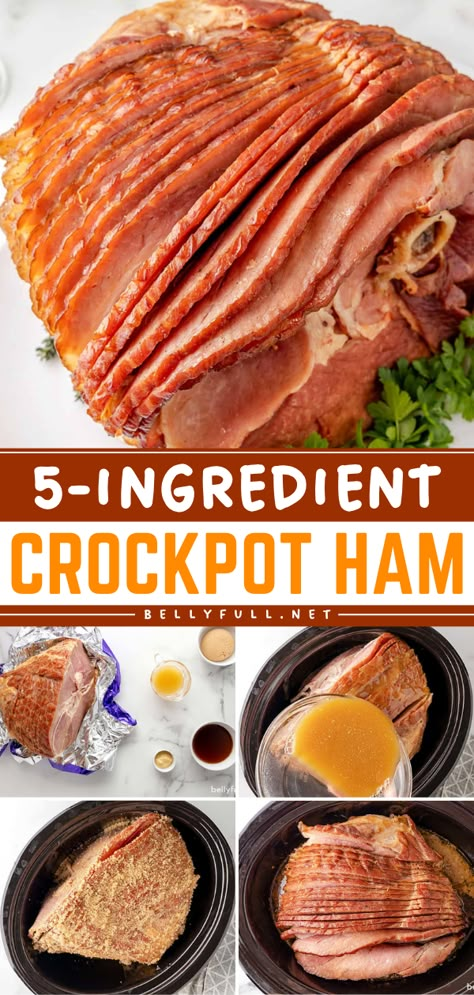 A Thanksgiving main dish in the slow cooker! This spiral ham recipe must be on your Thanksgiving dinner menu. Made with pineapple and brown sugar, this easy Crockpot Ham is so moist and flavorful! Easy Crockpot Ham, Easy Slow Cooker Ham, Honey Ham Recipe, Ham With Pineapple, Ham Recipes Crockpot, Cozy Winter Dinner, Crock Pot Ham, Ham Pineapple, Best Southern Recipes