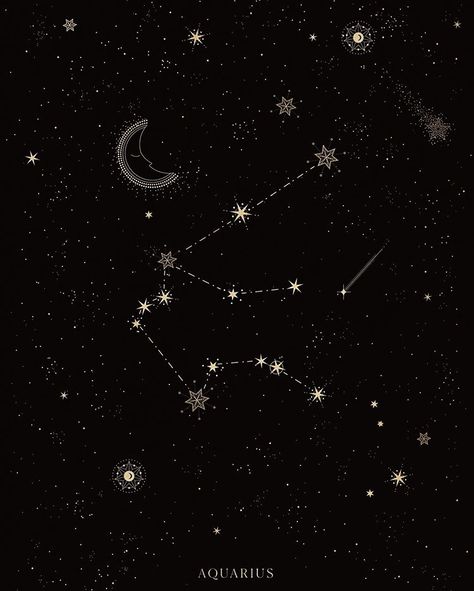 To all of my magical Aquarius here. Celebrating all my Aquarius loves. You shine the brightest in a clear night full of stars. . Aquarius… Night Full Of Stars, Aquarius Constellation Tattoo, Leo Constellation Tattoo, Constellations In The Sky, Aries Constellation Tattoo, Aquarius Aesthetic, Aquarius Constellation, Aries Constellation, Leo Constellation