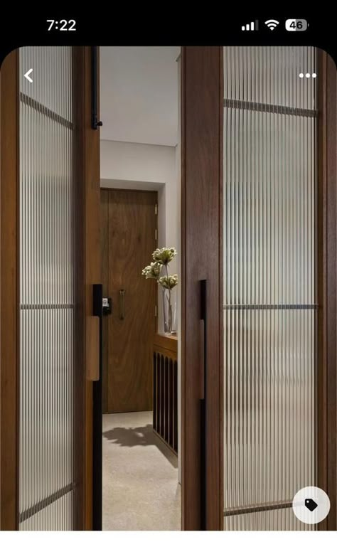 Glass Interior Design, Entry Vestibule, Wooden Glass Door, Glass Door Design, Sliding Door Design, Double Door Design, Glass Interior, Glass Doors Interior, Door Design Interior