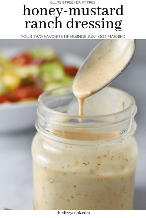 Honey-Mustard Ranch Dressing Recipe - The Dizzy Cook Headache Diet, Coleslaw Dressing Recipe, Dizzy Cook, Migraine Diet, Homemade Honey Mustard, Holiday Salads, Salad Recipe Ideas, Dijon Vinaigrette, Vegan Dressing