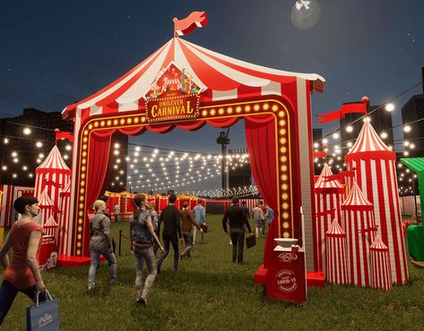 Carnival Festival Decorations, Christmas Carnival Ideas, Carnival Birthday Theme, Vintage Circus Theme, Motion Graphic Video, Carnival Tent, Carnival Event, Carnival Booths, Carnival Decor