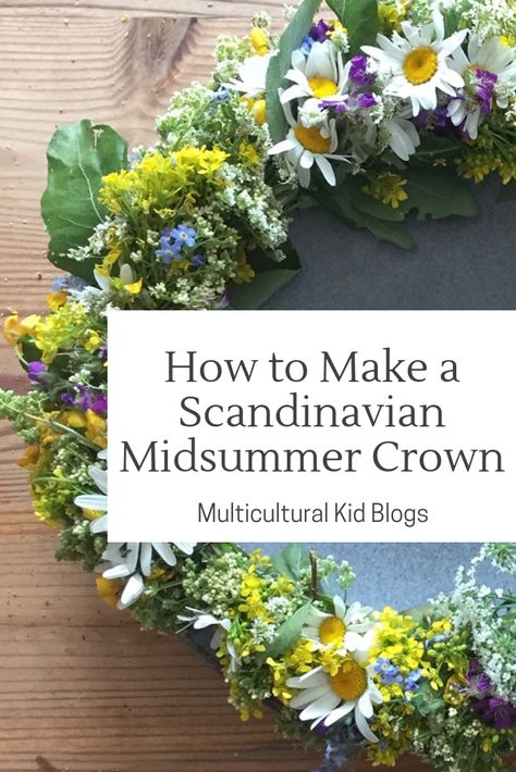 How To Make Midsommar Crown, Swedish Midsummer Flower Crown, Midsommar Flower Crown Diy, Summer Solstice Flower Crown, Midsommar Activities, Swedish Flower Crown, Swedish Brunch, Midsummer Party Outfit, How To Make Flower Crown