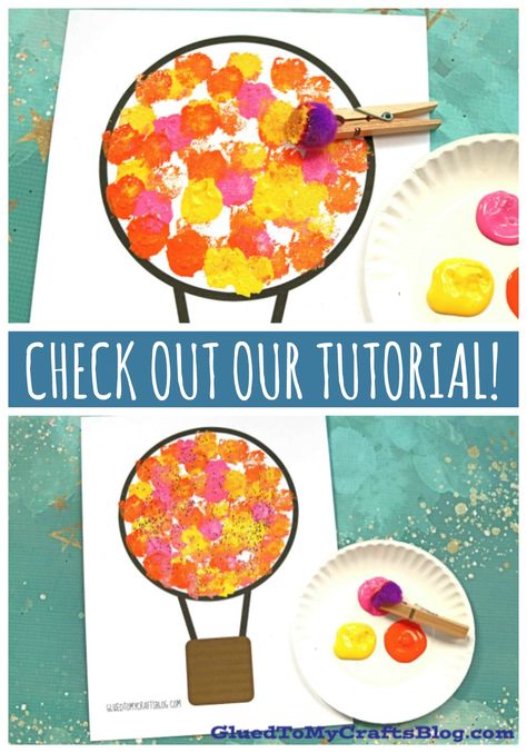 Hot Air Balloon Craft For Preschoolers, Hot Air Balloon Art Preschool, Coffee Filter Hot Air Balloon Craft, Paper Plate Hot Air Balloon Craft, Preschool Hot Air Balloon Craft, Hot Air Balloon Craft For Toddlers, Air Crafts For Kids, Hot Air Balloon Art For Kids, Hotairballoon Craft