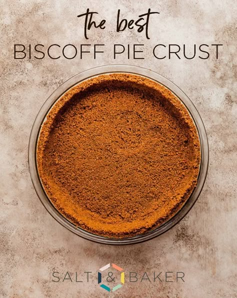 Biscoff Pie, Cheesecake Crust Recipe, Cookie Crust Recipe, Cream Pie Filling, Favorite Pie Recipes, Biscoff Cheesecake, Cheesecake Crust, Butter Crust, Cream Cheese Pie