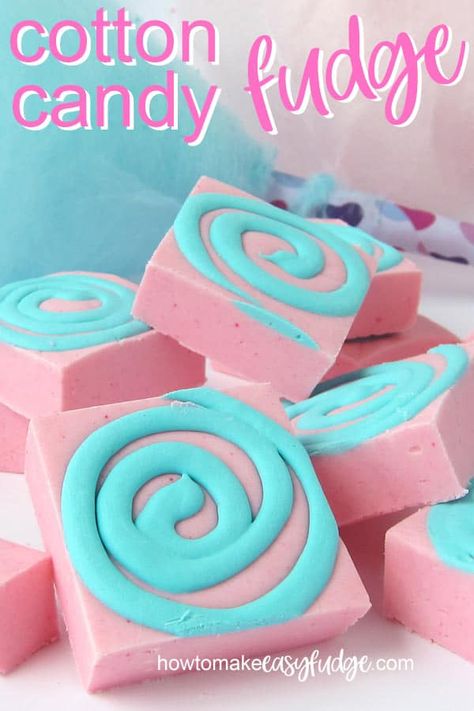 Pink Fudge, Funfetti Fudge, Key Lime Fudge, Vanilla Fudge Recipes, Cotton Candy Fudge, Cotton Candy Recipe, Biscuits Homemade, Circus Themed Party, Candy Fudge