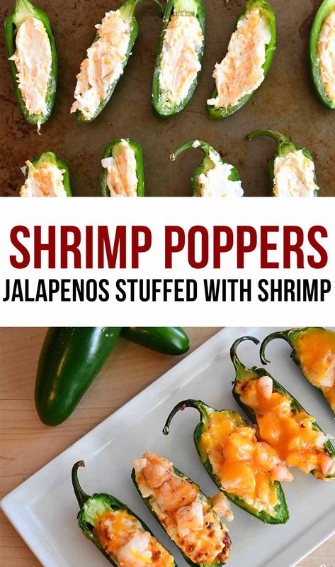 Stuffed Jalapeno Peppers Cream Cheese And Shrimp, Shrimp Brochette Jalapeño Poppers Pioneer Woman, Shrimp Jalepeno Recipes, Oven Baked Jalapeno Poppers, Jalapeño Popper Stuffed Shrimp, Jalapeno Shrimp Poppers, Fiery Cajun Shrimp Stuffed Jalapeños, Shrimp Stuffed Jalapeno Peppers, Crawfish Meals