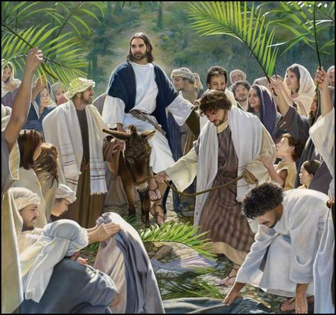 gorgeous illustration for Palm Sunday Liz Lemon Swindle, Happy Palm Sunday, Triumphal Entry, Pictures Of Christ, Lds Art, A Course In Miracles, Bible Pictures, Jesus Painting, Palm Sunday