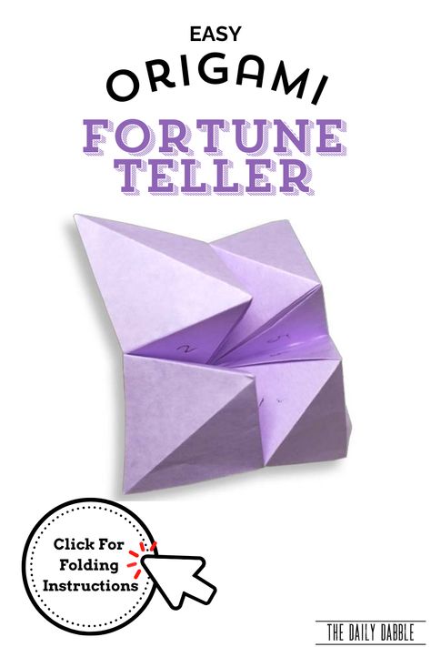 Easiest Origami, Origami Fortune Teller, Fun Origami, Fortune Teller Paper, Summer Preschool Crafts, Cootie Catcher, Classic Paper, Origami Step By Step, Diy Summer Crafts