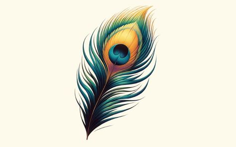 Peacock Feather Tattoo Meaning, Continue Tattoo, Tattoo Semicolon, Peacock Portrait, Feather Tattoo Black, Krishna Design, Flute Tattoo, Feather Clip Art, Feather Tattoo Meaning