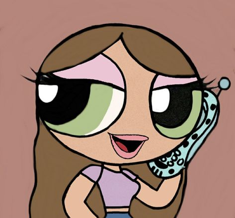 Cartoon Profile Pics Brown Hair Green Eyes, Brunette Green Eyes Cartoon, Powerpuff Girl Brown Hair, Brown Hair Green Eyes Cartoon, Brown Hair Light Eyes, Puff Aesthetic, Brown Hair And Hazel Eyes, Brunette Green Eyes, Baddie Pfp