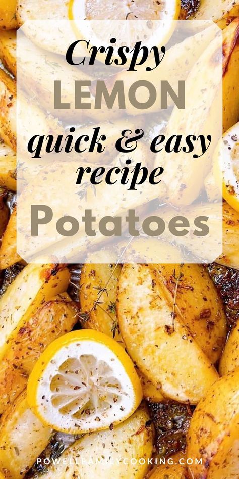 Discover the secret to making authentic Greek Lemon Potatoes with this easy recipe. These crispy, roasted potatoes are infused with zesty lemon and aromatic herbs, offering the perfect side dish for any meal. Follow our step-by-step guide for a delicious, traditional Greek flavor in every bite. Cambray Potatoes Recipes, Greek Foods Authentic, Greek Lemon Potatoes Authentic, Lemon Greek Potatoes, Greek Potatoes Recipe, Authentic Greek Recipes, Cavenders Greek Seasoning, Traditional Greek Food, Greek Style Potatoes