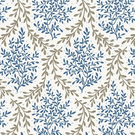 A delicate leaf trellis design in navy blue and brown on a linen/cotton ground. This pretty fabric would make elegant curtains or roman blinds in a modern country interior. Also suitable for upholstery and is available in five other colorways. Modern Textiles Patterns, Fabric Texture Pattern, Pinterest Design, Bold Floral Print, Batik Design, Modern Textiles, Print Design Pattern, Trellis Design, Floral Print Fabric