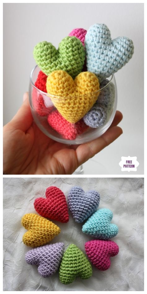 Crochet Puffy Heart Amigurumi Free Patterns Crochet Heart Amigurumi, Holiday Amigurumi, Cardigan Til Baby, Heart Amigurumi, Crocheted Hearts, Beau Crochet, Crochet Heart Pattern, Confection Au Crochet, Pola Amigurumi