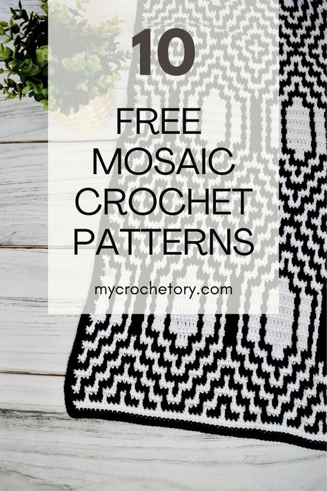 How To Crochet Mosaic Patterns, Crochet Blanket Patterns Mosaic, Free Crochet Along Patterns, Halloween Mosaic Crochet Free, Free Mosaic Crochet Blanket Patterns, Interlocking Mosaic Crochet, Free Mosaic Patterns Crochet, Celtic Mosaic Crochet Patterns Free, Afgan Crocheted Patterns