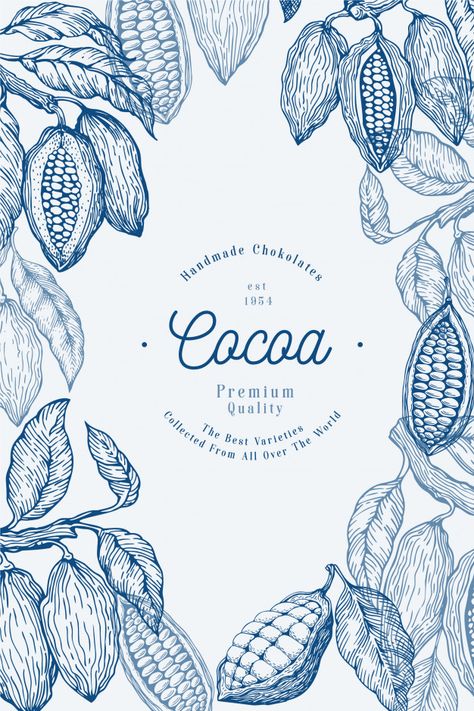 Watercolor Chocolate, Chocolate Illustration, Food Vintage, Chocolate Logo, Chocolate Packaging Design, Cocoa Beans, Vintage Menu, Chocolate Design, Vector Banner