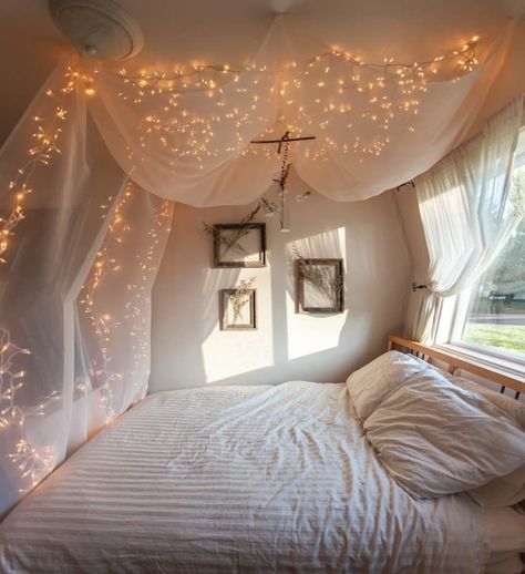 Canopy Bed Diy, Furniture For Bedroom, Bed Canopy, Bed Diy, Cute Bedroom, Trendy Bedroom, Bedroom Style, Canopy Bed