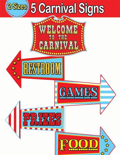 Carnival Game Signs, Carnival Printables, Vintage Carnival Games, Carnival Signs, Carnival Baby Showers, Fall Carnival, Diy Carnival, Carnival Decorations, Circus Theme Party