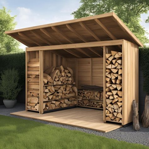 DIY Firewood Storage Shed Plans - Build a Durable and Spacious Wood Storage Solution with Easy Step-by-Step Blueprints by klashaus on Etsy