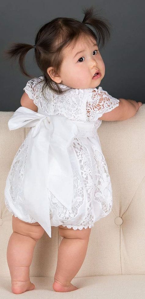 Christening Outfit Girl, Lace Romper Baby, Christening Outfits, Baby Baptism Dress, Baptism Dress Baby Girl, Baby Overall, Outfit Baby Girl, Baptism Outfit