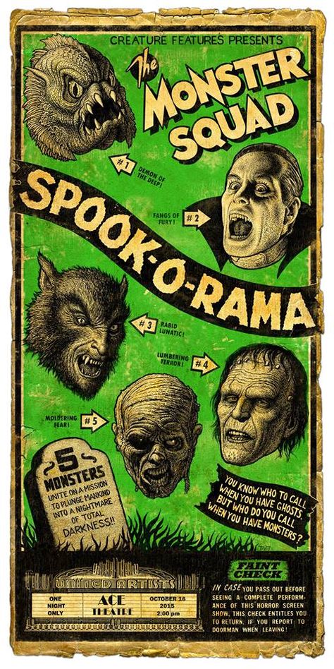 Spook O Rama, Universal Monsters Posters, Halloween Comics Vintage, Frankenstein Background, The Monster Squad, Vintage Halloween Posters, Classic Horror Movies Posters, Classic Monster Movies, Arte Zombie