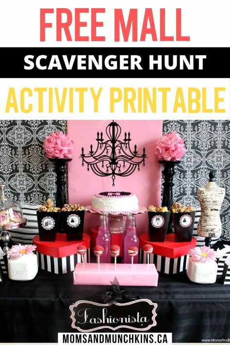 Mall Scavenger Hunt Birthday Party, Scavenger Hunt Birthday Party, Ideas For Party Food, Mall Madness, Mall Scavenger Hunt, Scavenger Hunt Party, Food Favors, Chocolate Covered Popcorn, Scavenger Hunt List