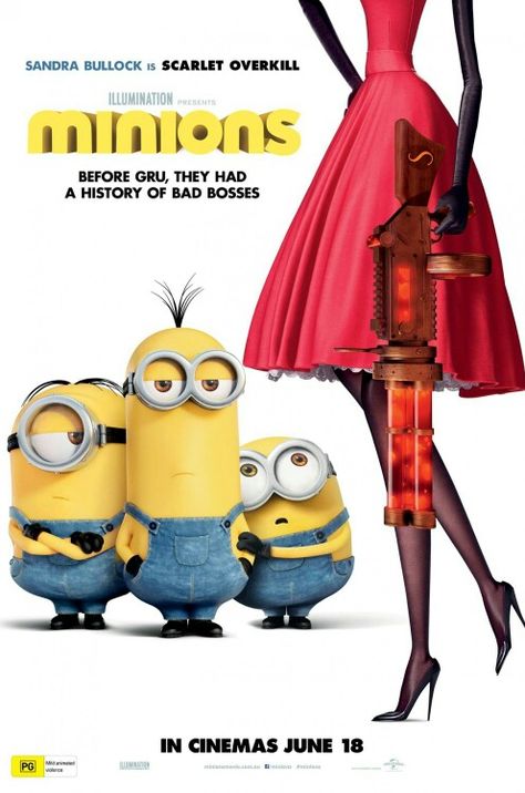 Scarlet Overkill Promo Flyer, New Movie Posters, Minion Movie, Minion Pictures, I Love Cinema, 2015 Movies, Kids' Movies, Michael Keaton, Animation Movie