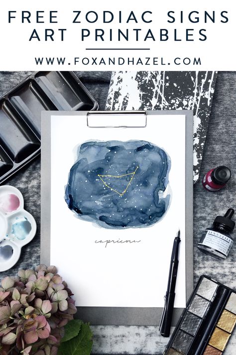 Embrace your zodiac sign with these free printable zodiac signs art prints. Print them, frame them and connect with your sign! #foxandhazel #zodiacsign #zodiaconstellation #zodiacart #freeprintable #freeart #wallart #freezodiacart Printable Zodiac Signs, Zodiac Signs Art, Free Wall Art Prints, Free Wall Art, Nature Art Prints, Free Printable Wall Art, Love Astrology, Free Printable Art, Cactus Wall Art