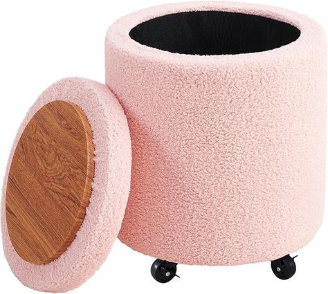 Amazon.com: Cpintltr Storage Ottoman Foot Rest Round Footstool Velvet Footrest Multifunctional Rolling Stool Coffee Table Ottoman with Wheels Vanity Stool for Makeup Room Living Room Bedroom (Black(Faux Leather)) : Home & Kitchen Puff Stool, Stool Coffee Table, Gold Ottoman, Coffee Table Ottoman, Bed Stool, Round Footstool, Table Ottoman, Round Storage Ottoman, Storage Stool