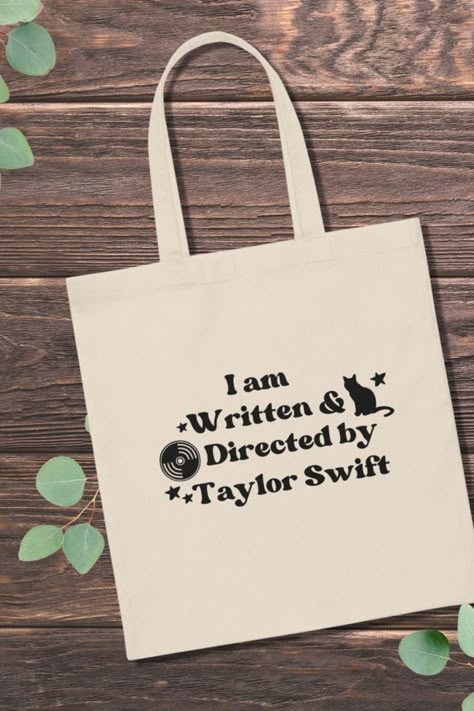 Taylor Swift Tote Bag Directed By Taylor Swift, Tote Bag Painting Ideas Easy, Taylor Swift Tote Bag, Tote Bag Painting Ideas, Bag Painting Ideas, Handpainted Tote, Handpainted Tote Bags, Tods Bag, Design Tote Bag