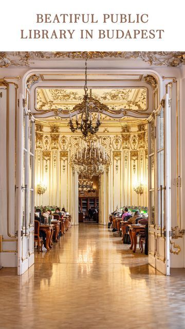 Kelsey Heinrichs on Instagram: "📚 Beautiful public library in Budapest ⬇️⁣ ⁣ This public library in Budapest is one of the most beautiful libraries in Europe. Originally the Wenckheim Palace, this architectural marvel was repurposed into a public library in the early 20th century, transforming its opulent rooms into a haven for book lovers. The library’s history echoes through its ornate ceilings and grandeur, offering visitors a chance to not only explore an extensive collection of books but also to immerse themselves in the cultural tapestry of Budapest. ⁣ ⁣ Ervin Szabó Library is free to enter with a library membership or for tourists visiting Hungary, its a small fee of 1500 HUF ( around 4€ / £3.40) to get access to this bibliophile’s paradise. ⁣ ⁣ ⁣ #budapest #budapesthungary #budape Kelsey In London, Most Beautiful Libraries, Ceiling Shelves, Edinburgh Travel, Plaza Athenee, Paris 2023, Venice City, Beautiful Library, Library Aesthetic