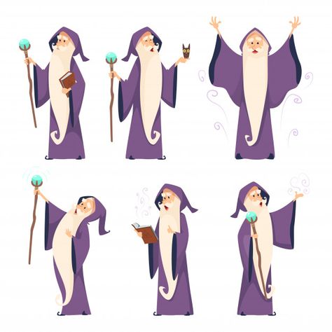 Cartoon wizard character in various pose... | Premium Vector #Freepik #vector #people Poses Reference Male Drawing, Wizard Poses Reference Male, Reference Male Drawing, Dynamic Pose Drawing, Wizard Poses Reference, Magician Drawing, Drawing Wizard, Magician Illustration, Poses Reference Male