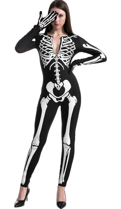 Cant go wrong with this halloween costume! #halloween #costume #fashion Vampire Costume Women, Skeleton Bodysuit, Glow In The Dark Skeleton, Dark Skeleton, Jumpsuit Costume, Vampire Costumes, Gothic Costume, Dress Up Party, Womens Costume