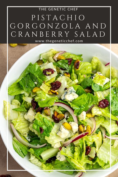 Chicken Gorgonzola Salad, Simple Green Salad Recipes, Cramberry Salad, Salad With Pistachios, Healthy Green Salads, Fall Salads, Gorgonzola Salad, Best Salad Dressing, White Balsamic Vinaigrette