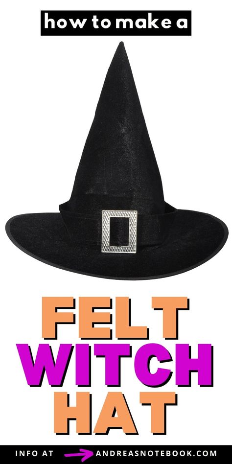 Craft your way to the coven this Halloween with the ultimate DIY felt witch hat tutorial! Perfect for budding sorcerers and wise witches alike. Discover how to make your very own hat and stand out in the sea of generic witchy wear. It's more than just a DIY witch hat - it's a statement! 🧙‍♀️✨🎃 Witches Hat Diy, Diy Wizard Hat, Diy Witch Hat To Wear, Diy Witch Hat, Felt Witch Hat, Halloween Symbols, Felt Headband, Handmade Costumes, Witch Diy