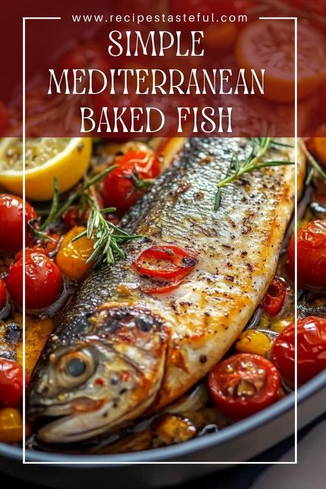 Enjoy a flavorful and healthy meal with this Simple Mediterranean Baked Fish recipe. Featuring seasoned fish fillets baked to perfection with cherry tomatoes and olives, this dish is both easy to make and delicious. Mediterranean Baked Fish, Baked Fish Recipe, Baked Fish Fillet, Fish Recipes Baked, Fish Fillets, Baked Fries, Fish Recipe, Mediterranean Cuisine, Baked Fish