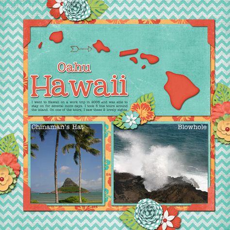 Hawaiian Scrapbook Layouts, Hawaii Scrapbook Layouts, Scrapbook Hawaii, Hawaii Scrapbook, Hawaii Ideas, Hawaiian Honeymoon, Water Ideas, Beach Scrapbook, Beach Scrapbook Layouts