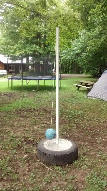 Tether Ball Dog Tether Ball, Homemade Playground, Tether Ball, Dog Agility Course Diy, Kids Outdoor Playground, Dog Friendly Backyard, Diy Kids Playground, Kids Backyard Playground, Backyard Kids Play Area