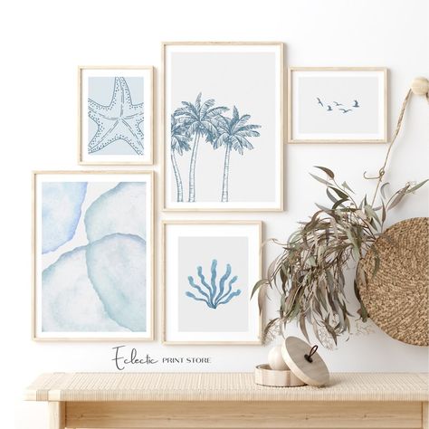 Nautical Gallery Wall Set of 20 Prints Coastal Wall Art Boho Beach Gallery Wall Nautical Decor Eclectic Gallery Instant Digital Download - Etsy Czech Republic Beach Gallery Wall, Nautical Gallery Wall, Eclectic Art Prints, Coastal Room Decor, Coastal Gallery Wall, Blue Room Decor, Beachy Room, Coastal Room, Summer Wall Art