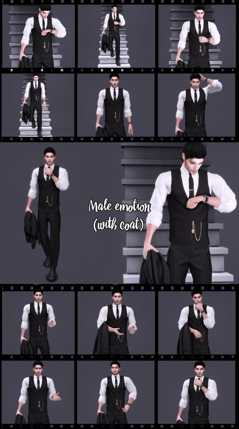 TVSims: [TV] Male emotion (with coat) Sims 4 Cc Long Coat Male, Sims 4 Male Sitting Pose, Sims 4 Male Gallery Poses, Mafia Sims 4 Cc, Sims 4 Detective Cc, Sims 4 Cc Victorian Clothing, Sims 4 Detective, Sims 4 Poses Solo, Sims 4 Mafia Cc