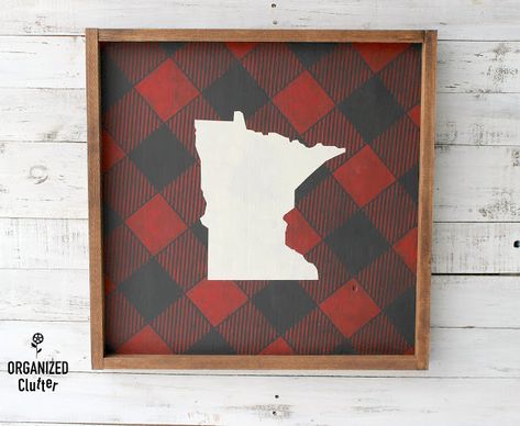 Buffalo Check Minnesota/Up North/Cabin Decor Ideas Diy Cabin Decor, Up North Cabin, Cabin Decor Ideas, Diy Cabin, Buffalo Plaid Decor, Minnesota Home, Cabin Signs, Funky Junk Interiors, Tuscan Design