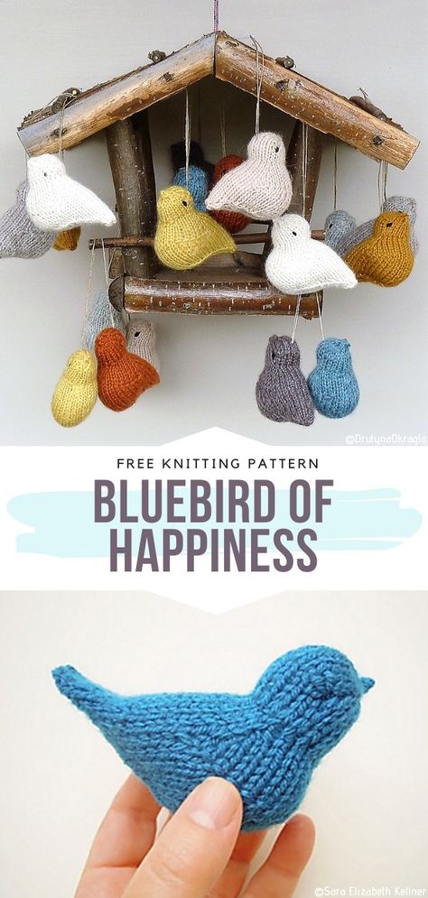 Sweet Little Birds Free Knitting Patterns Knitting Projects Free, Small Knitting Projects, Crochet Bird Patterns, Knitted Toys Free Patterns, Animal Knitting Patterns, Bird Free, Crochet Birds, Knitting Patterns Toys, Free Knitting Patterns